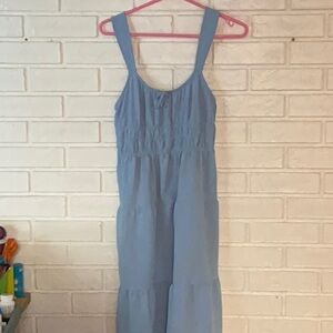 Pink Rose Brand Light Blue Tiered Sundress Size L Summer Casual Beach